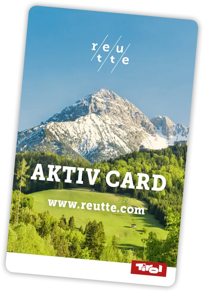 Aktiv Card von der Stadt Reutte mit Bergen im Hintergrund
